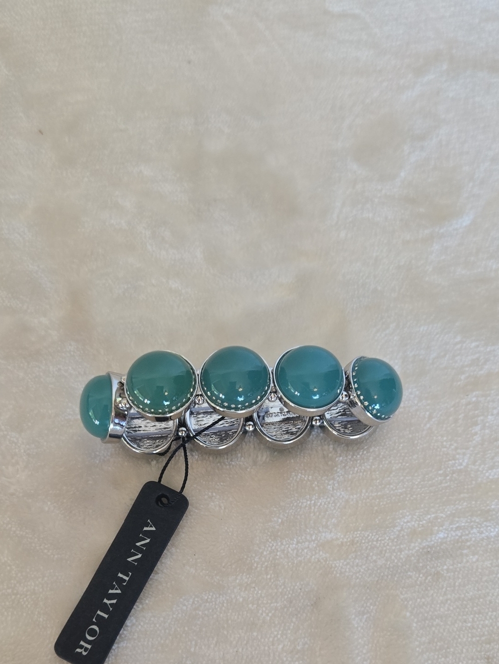 Nwt Ann Taylor Teal Cabochon Stretch Bracelet.